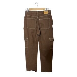 Hollister Pants Womens 13R Brown Ultra High-Rise Dad Jean Cargo Pockets 29x31
